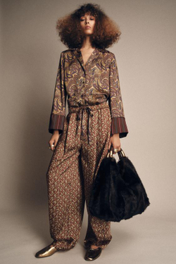 ZARA БРЮКИ В ПИЖАМНОМ СТИЛЕ С ПРИНТОМ ПЕЙСЛИ — ZW COLLECTION, РАЗНОЦВЕТНЫЙ