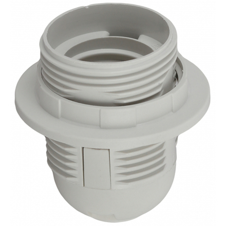 Патрон ЭРА Е27 с кольцом пластик, белый