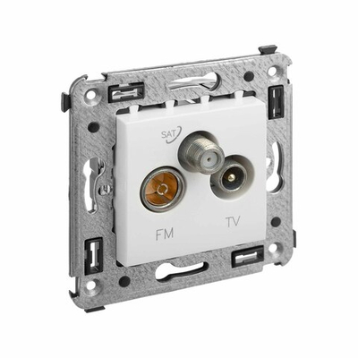 Розетка TV-FM-SAT в стену, "Avanti", "Белое облако"
