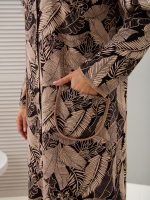 Халат Х-138/коричневый-меланжлистья