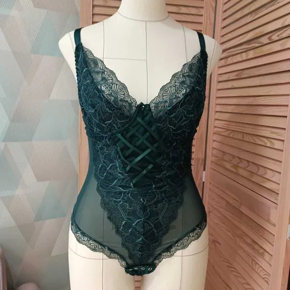 Кружево эластичное изумруд 23 см, Турция