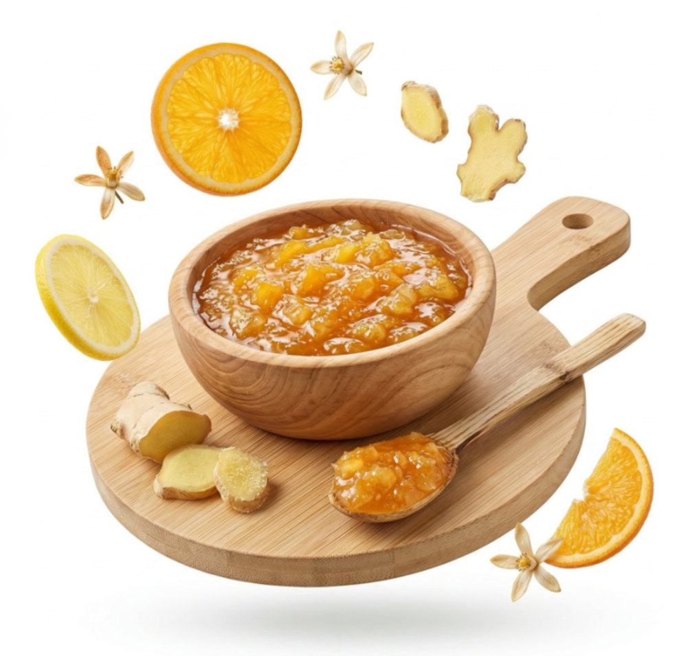 Варенье "Царская ягода" из апельсина с лимоном и имбирём развесное, Тула