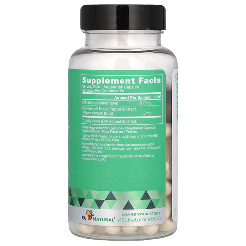 Eu Natural, Pure DIM, 200 мг, 60 вегетарианских капсул