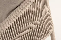 "Верона" лаунж-зона 5-местная плетеная из роупа (веревки), каркас алюминиевый белый, роуп бежевый