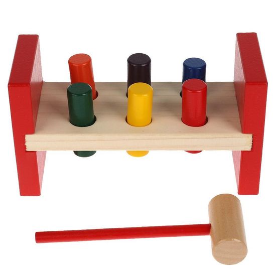 Развивающая игрушка из дерева «Синий трактор. Стучалка» в кор. Буратино