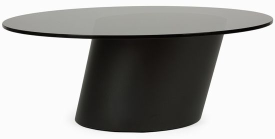 Кофейный стол Exalto 80х35 сталь и стекло