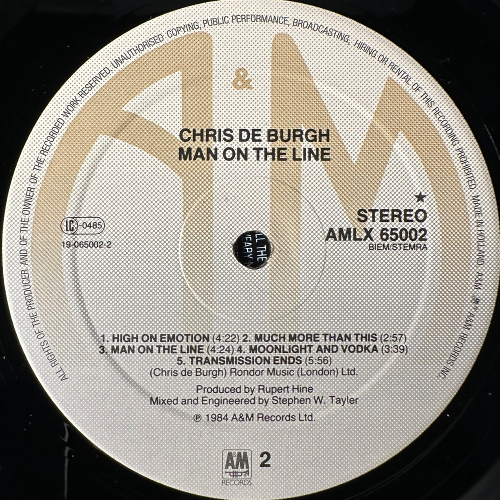 Chris de Burgh - Man On The Line (Голландия 1984г.)