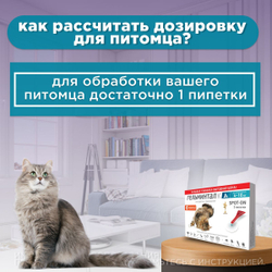 Капли на холку от блох, клещей и гельминтов для кошек 4-10 кг Гельминтал К SPOT-ON (Neoterica), 3 пипетки Моксидектин/Празиквантел