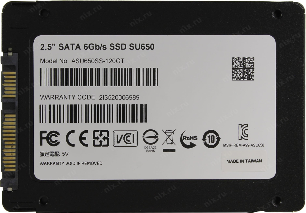 Накопитель SSD 120 Gb SATA 6Gb/s ADATA Ultimate SU650 &lt;ASU650SS-120GT-R&gt; 2.5" 3D TLC