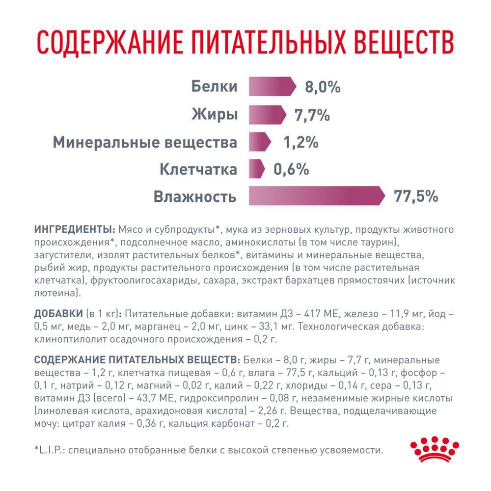 Корм для кошек с проблемами почек, кусочки в соусе с Курицей Royal Canin RENAL