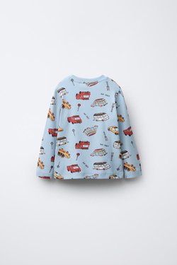 ZARA ПИЖАМА С ПРИНТОМ «МАШИНКИ», СИНИЙ