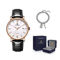 STARKING Automatic Mechanical Movement Watch Men"s Watches White Dial