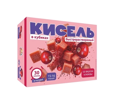 Кисель кубик Клюква  б/р  200гр/24