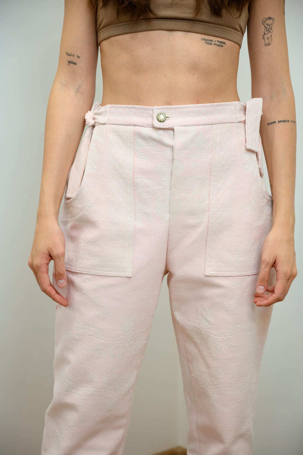 Брюки Soeurs с Цветами / Light Pink Trousers светло-розовые