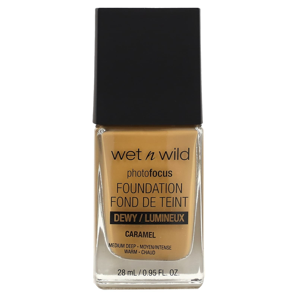 wet n wild, PhotoFocus Foundation, Dewy, карамель, 28 мл (0,95 жидк. унц.)