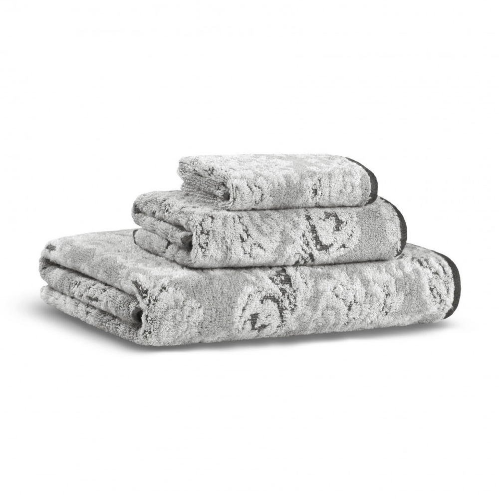 Полотенце 33x33 L'appartement Damask Yarn Dyed ivory/fog слоновая кость/светло-серый