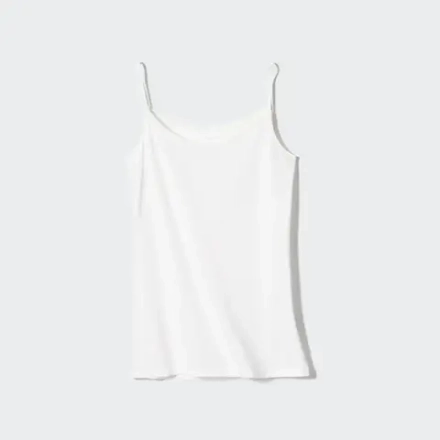 UNIQLO ТОП НА ТОНКИХ БРЕТЕЛЯХ, БЕЛЫЙ