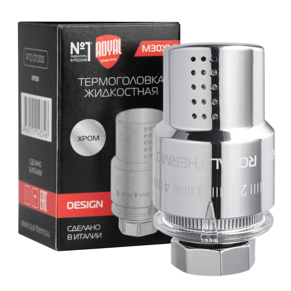 Термоголовка жидкостная Royal Thermo Design М30х1,5 (хром) RTO 07.0010