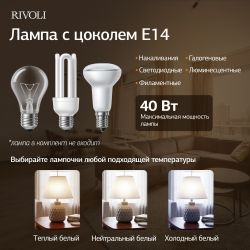 Настольная лампа Rivoli Muriel 7550-502 1 х Е14 40 Вт керамика бежевая с абажуром | Настольные лампы Rivoli