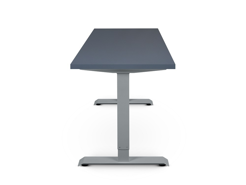 Регулируемый компьютерный стол Bazalt с регулировкой по высоте — столешница МДФ Сланцево‑серый