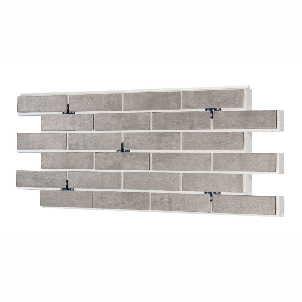 Клинкерная термопанель ППС Керамин Теннесси 1 Светло-серый 1020х455 мм