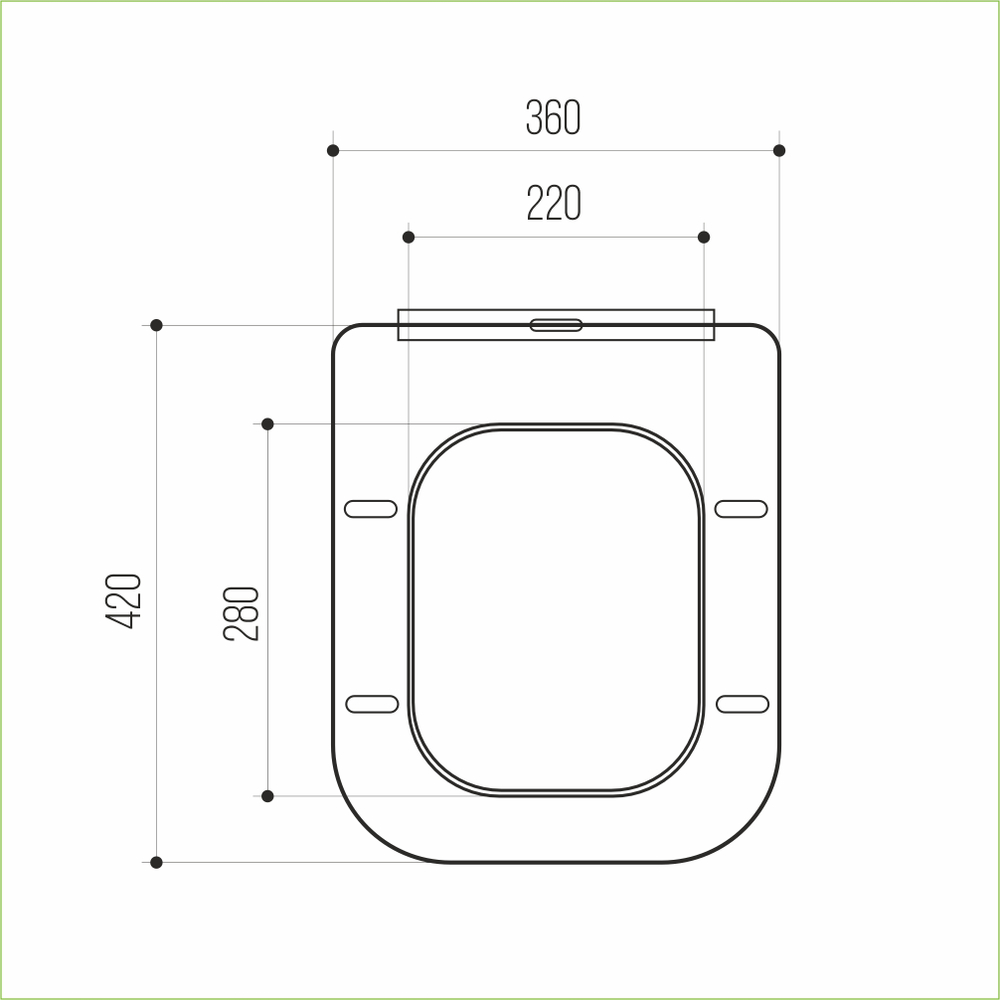Сиденье для унитаза  WAVE QUADRO дюропласт, микролифт БЕЛЫЙ глянец