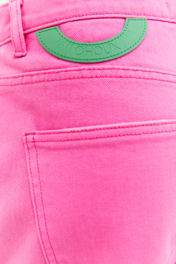 Широкие джинсы с разрезами (Утро после оооочень хорошей свиданки), ярко-розовые