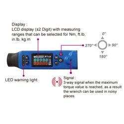 KING TONY (34467-1AG) Электронный динамометрический ключ серии "BUZZER", 1/2", 40-200 Нм