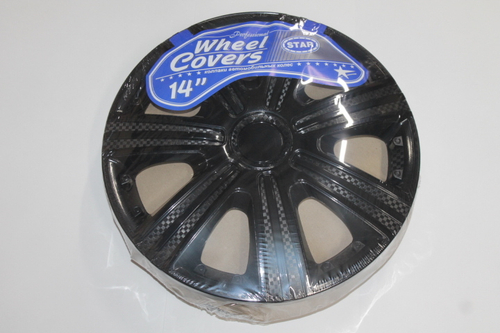 Колпак колеса R14 DTM черный (в мешке 4 упак) (STAR)