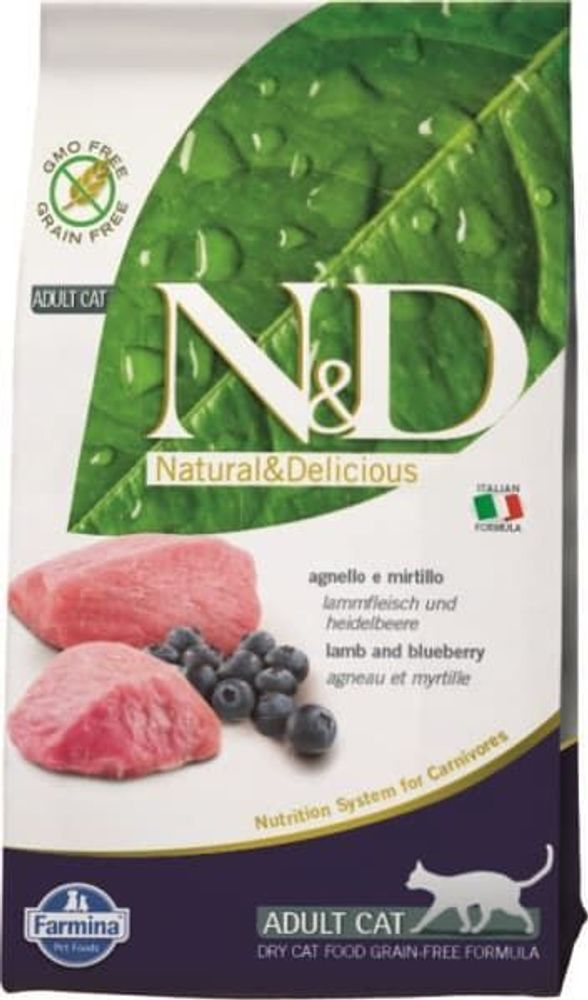 Корм Farmina N&amp;D Cat Lamb &amp; Blueberry Adult, 300gr