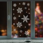 Украшение для окон и стекла ЗОЛОТАЯ СКАЗКА "Серебристые снежинки 4", 30х38 см, ПВХ, 591194