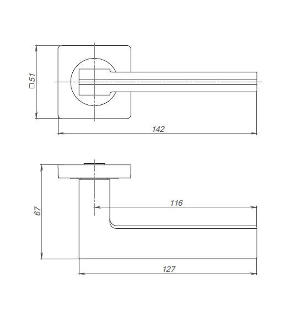 Ручка раздельная K.ZQ51.ROTO (ROTO ZQ) SN/CP-3 матовый никель/хром