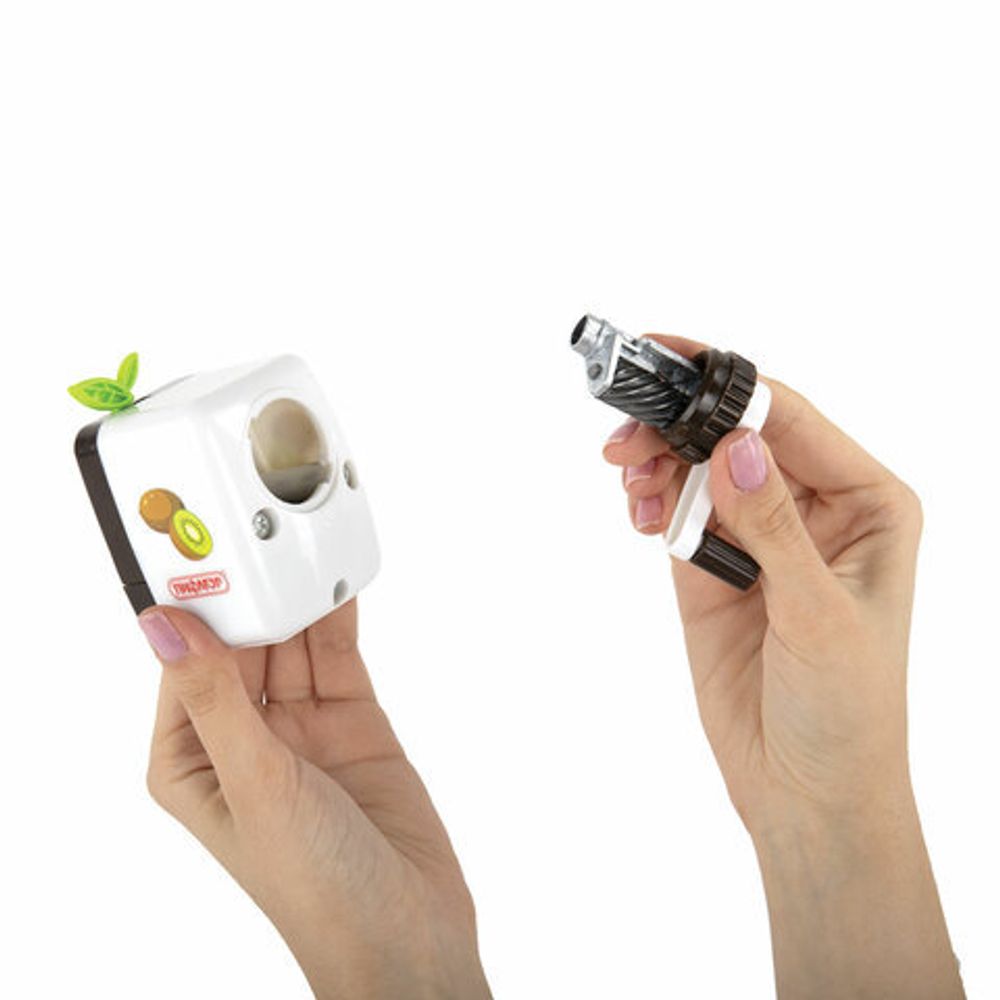 Точилка механическая ПИФАГОР "Киви", корпус белый/салатовый, 270428