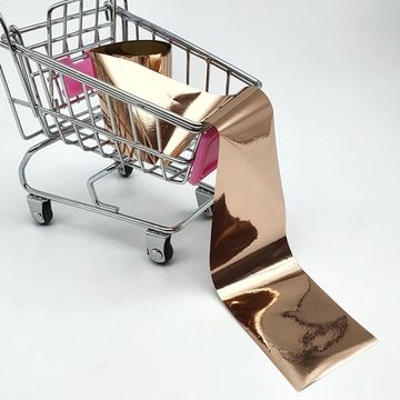 Фольга для литья и дизайна ногтей в пакетиках 1 метр, розовое золото