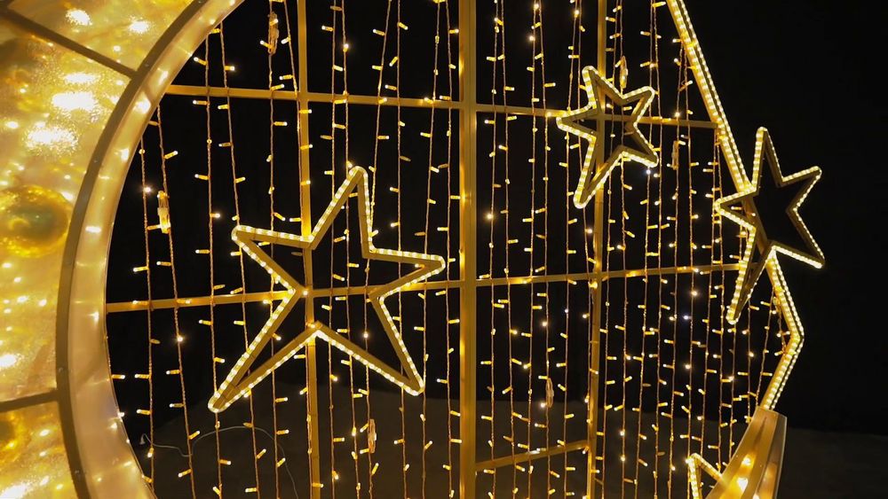 Светодиодная конструкция со скамейкой "Полумесяц"