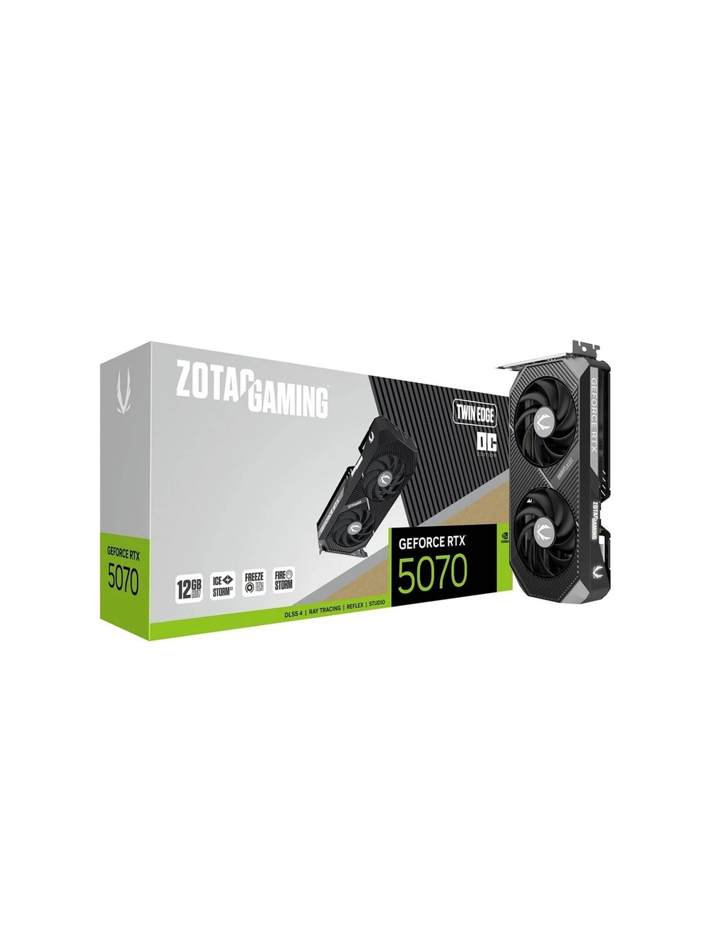 Видеокарта ZOTAC GAMING GeForce RTX 5070 Twin Edge OC 12GB GDDR7 192bit 3xDP/HDMI 2*FAN P(ZT-B50700H-10P) RTL