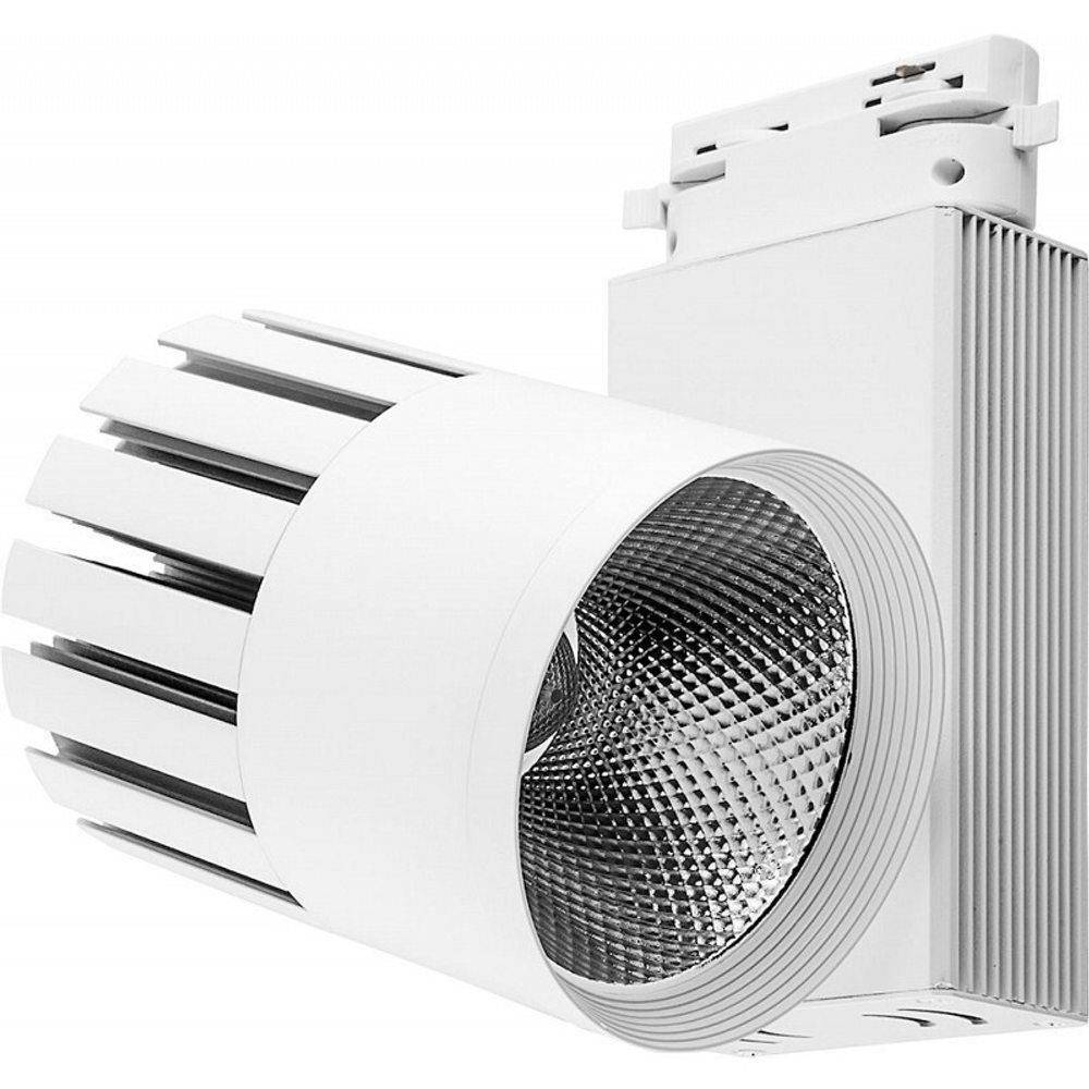 Светильник трековый светодиодный на шинопровод 40W. 3600 Lm. 4000К. 35 градусов. белый. 3-х фазный. AL105 со встроенным драйвером серия MarketBright
