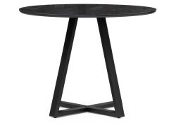 Стеклянный стол Норфолк 100х78 черный мрамор / черный