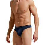 Мужские трусы-тонги с тонкой резинкой Second Skin Thong (Размер: M) (Цвет: темно-синий)