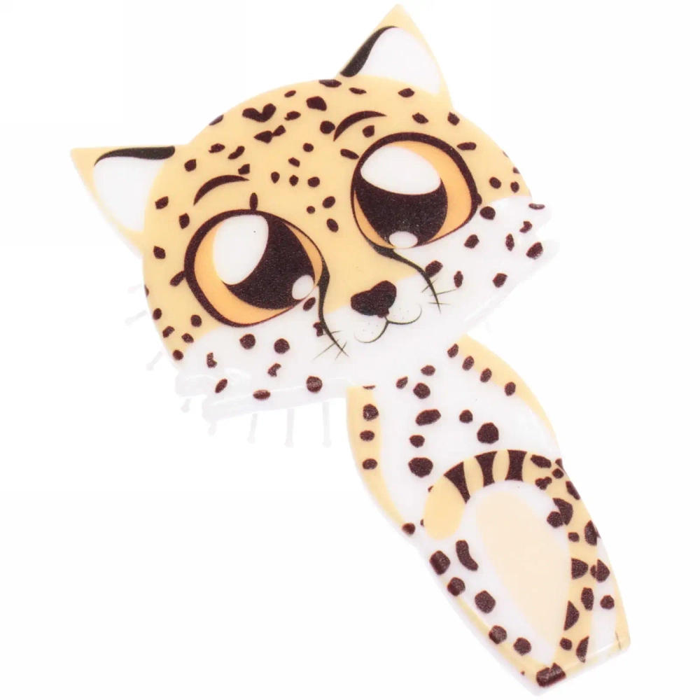 Расческа массажная детская «Zverushka» леопард, цвет желтый/белый , 7*13см