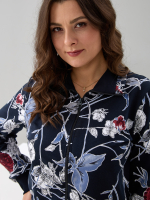 Костюм с брюками КБ-184/синий-плетистаяроза