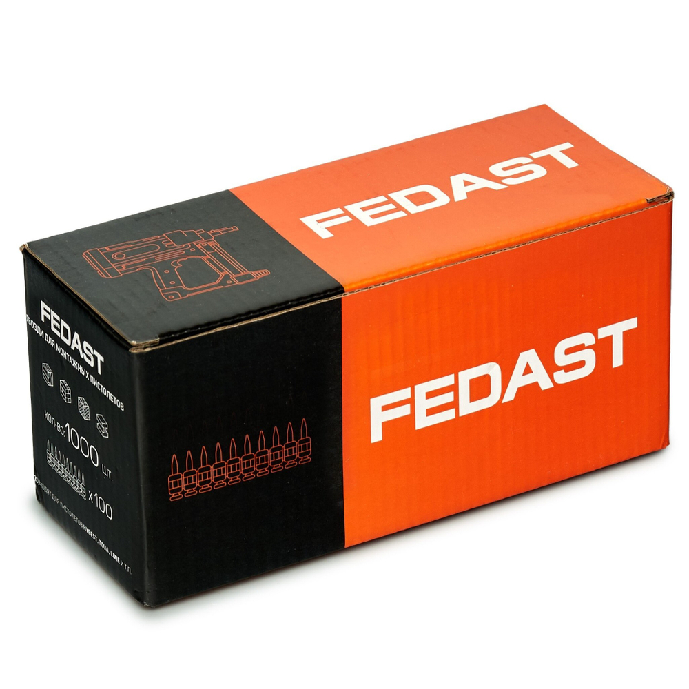 Гвозди для металла и непрочного бетона тип CN (2,7*38 мм винтовые, 1000 шт/уп) FEDAST