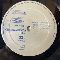 Винтажная виниловая пластинка LP Rusia En La Musica De Cine Россия В Киномузыке (Испания 1988)