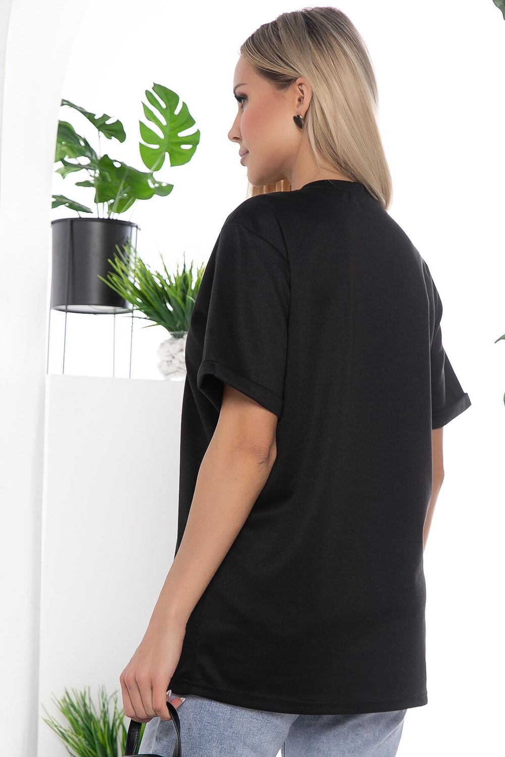 Футболка с вышивкой черная Б10059 LT Collection