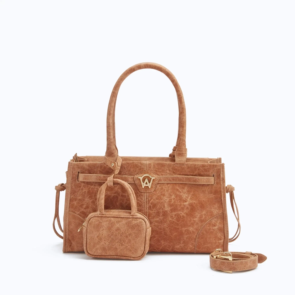 MANC КОЖАНАЯ СУМКА "ZOUZOU", БЕЖЕВЫЙ