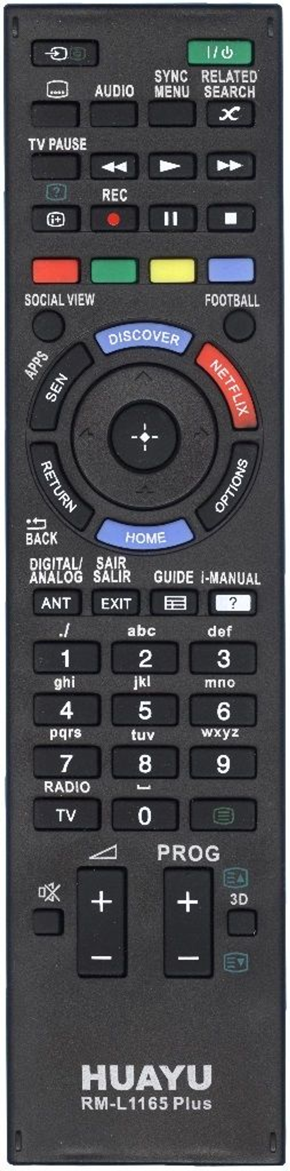 Пульт для Sony RM-L1165+ PLUS 3D корпус как RM-ED060 NETFLIX универсальный пульт