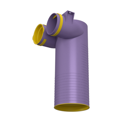 Присоединительная коробка VPP 125/75×2 на 2 выхода, угловая круглая