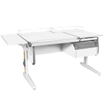 Растущая парта с навесной тумбой, задними и боковой полками Дэми СУТ 25-05-Б1 (1500×880 мм)