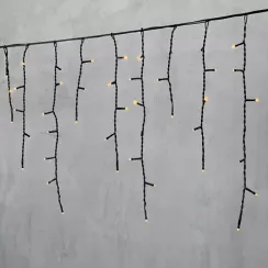 Светодиодная бахрома 4,9*0,5 м., 240 желтых LED ламп, черный провод ПВХ, Beauty Led (PIL240-11-2Y)