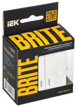 BRITE Выключатель 2-клавишный с индикацией для отелей 10А ВС10-2-9-БрЖ жемчуг IEK